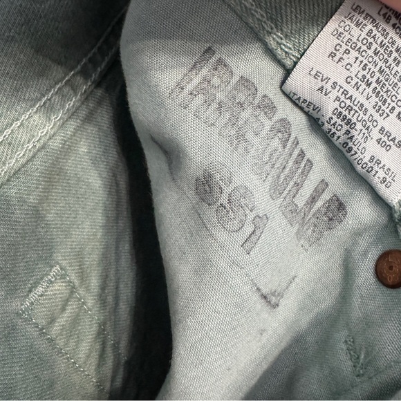 Levi’s 501 Irregular Cutoff Denim Shorts Green Size 26 (Measures 30) - Picture 6 of 8